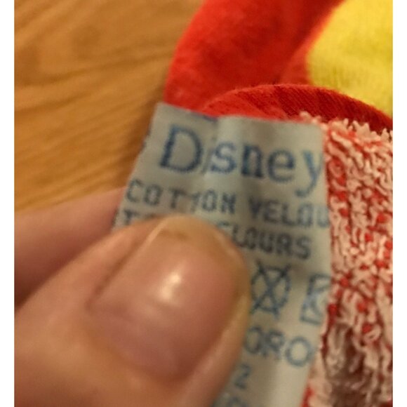 Mickey Mouse Beach Towel Disney Cotton Velou 52" x 29" Red Yellow Black - Picture 2 of 8